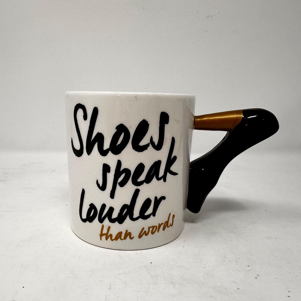 Clay Art Shoes Speak Louder Than Words Coffee Mug High Heel Shoe Handle Ceramic